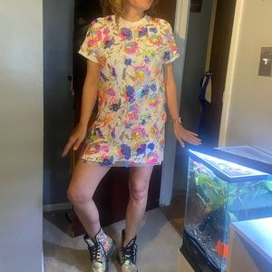 White tshirt dress with sequins